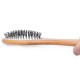 Wholesale sales custom natural bamboo hand made wooden hair brush straightener brush